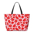 thumbnail image 2 of Balery Lips Kiss Beach Travel Bag - Water-Resistant, Large Capacity Lightweight Tote with 7 Pockets for Women and Men - Perfect for Beach, Pool, Gym, and Travel, 2 of 7
