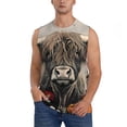 thumbnail image 2 of Lsque Butterfly Cow With Flowers Print Men's Cotton Blend Sleeveless Muscle Shirts (S-3XL)- Moisture Wicking, Odor Protection, UPF 30+,Small, 2 of 8