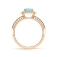 thumbnail image 2 of ANGARA Natural Twisted Rope Cushion Aquamarine Halo Ring in 14K Rose Gold for Women (Size-6mm) | March Birthstone, Birthday, Anniversary, Jewelry Gift for Women | Natural Aquamarine Ring, 2 of 9