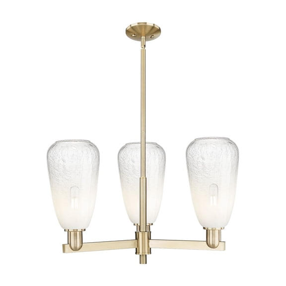 716-3CR-CB-G480-6OP Innovations Lighting Brookhaven Almond - 3 Light Stem Hung Chandelier-8.63 Inch Tall and 17.63 Inch Wide-Champagne Bronze