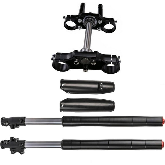 Upside Down 45mm/48mm Front Shocks Hydraulic Forks with Triple Tree Handlebar Riser Clamp For Dirt Pit Bike