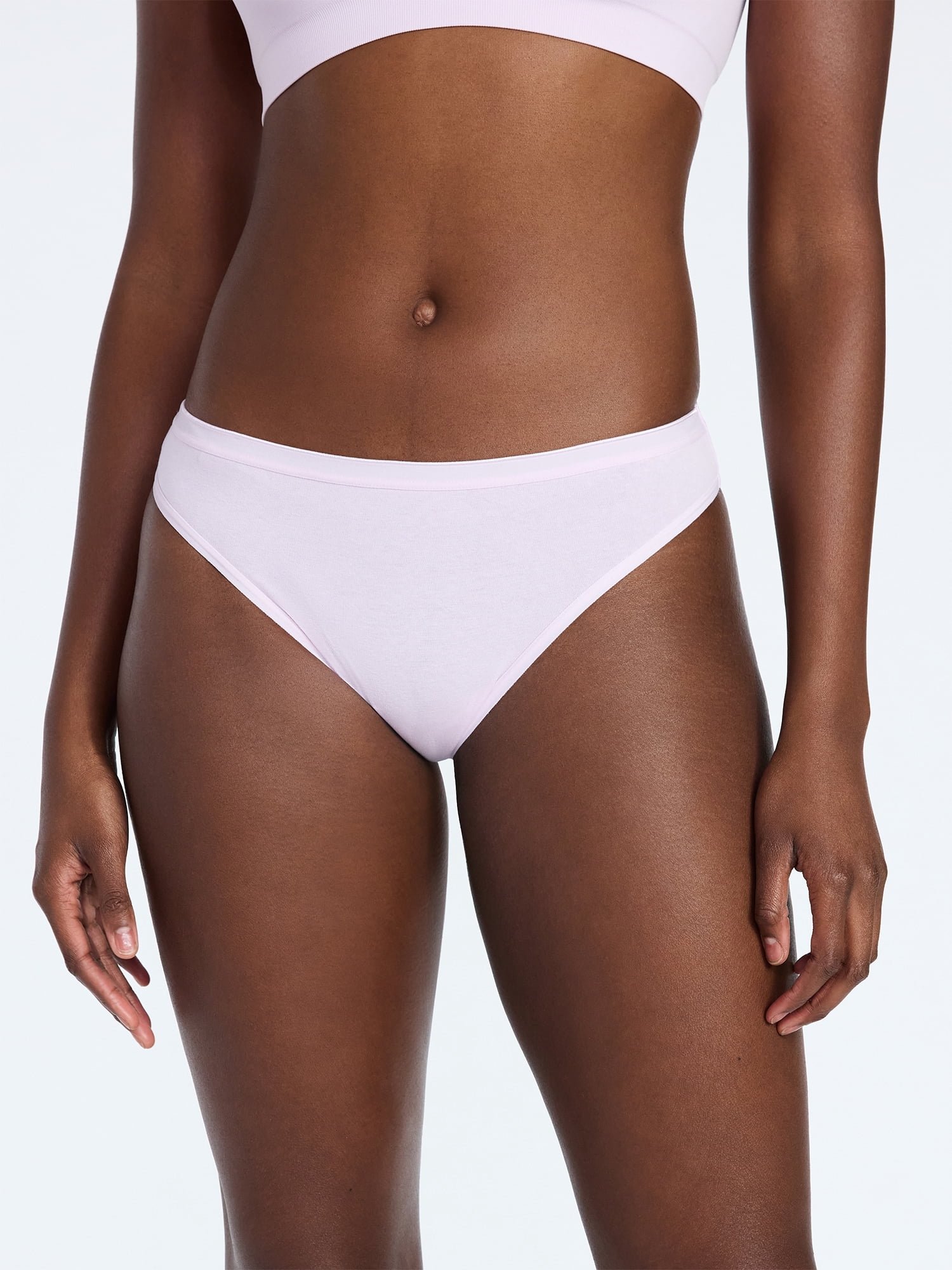 Joyspun Women's Cotton-Blend Thong Panties, 6-Pack, Sizes S-XXXL