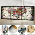 thumbnail image 4 of Hieng 3Pieces Canvas Wall Art, Abstract Floral Heart Tattoo Poster Wall Decor Modern Giclee ArtworkInk Ink Painting Print Wall Art for Living Room Home Decoration（Only canvas）, 4 of 6