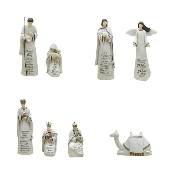 Jesscasday Baby Jesuses Holy Family Statue Miniature Christmas Nativity Scene Sculpture