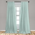 thumbnail image 5 of Ambesonne Chevron Curtains, Geometric Wavy Zigzag, Pair of 28"x84", Seafoam Grey White, 5 of 5