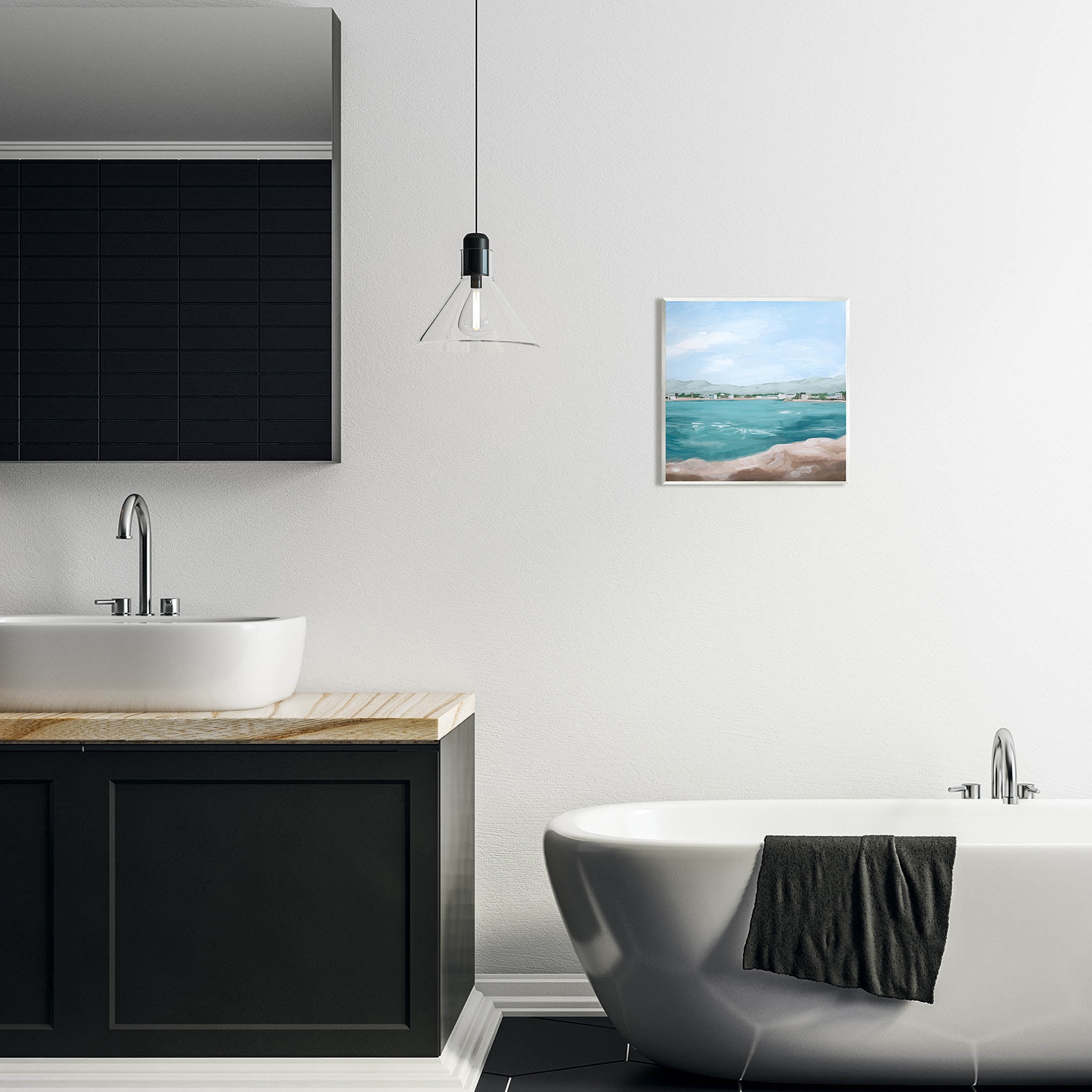 Stupell Industries Seaside Town Beach Ripples Painting Unframed Art Print Wall Art, Design by Grace Popp