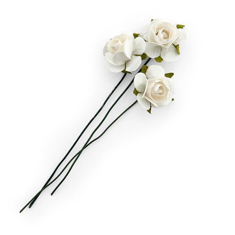 White Mini Paper Rose Bouquet Quantity 144 Diameter 1/2" by