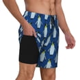 thumbnail image 3 of Goofa Beautiful King Penguin Pattern Printed Men's Swim Trunks Board Shorts Quick Dry Mens Swimming Trunks with Compression Liner,Breathable Fit Hawaii Beach Shorts-, 3 of 9