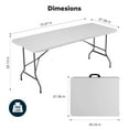 thumbnail image 5 of CONCETTA 6 FT Plastic Folding Table, Great for Picnics, Camping, Barbecues and Parties, 5 of 8