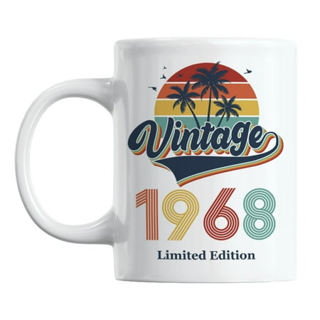

Vintage 1968 feat. Retro Sunset & Palm Trees Coffee & Tea Mug (11oz)