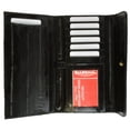 thumbnail image 4 of Womens Eel Skin Leather Deluxe Checkbook Wallet E 2575, 4 of 36