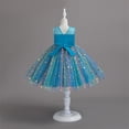 thumbnail image 5 of Otqutp A Line Toddler Girls Dress Toddler Kids Girls Prints Sleeveless Party Hoilday Photography Costome Court Style Tulle Mesh Dress Princess Clothes(Sky Blue,18-24 Months), 5 of 5