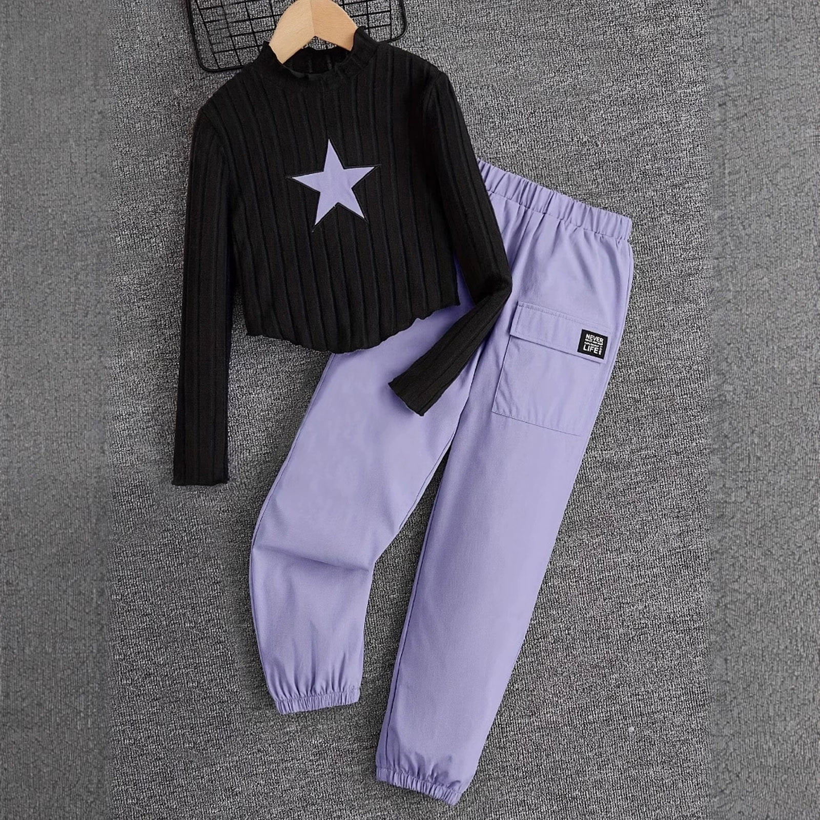 MuXiKeJi Clothes girls valentine outfit size 7,Toddler Girl Outfits Letter Print Soft Hoodie Pullover Tops Sweatsuit Pants Children Fall Winter Clothes