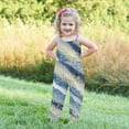 thumbnail image 5 of Penkiiy Baby Toddler Girl Printed Strap Jumpsuit One-piece Romper with Pockets 4-5 Years Blue, 5 of 5