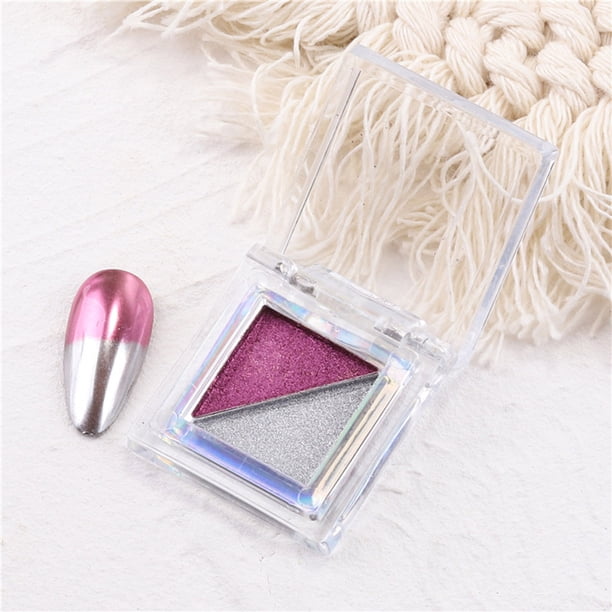 Fiudx Polvo para Uñas, Esmalte Cromado Bicolor Vibrante, Acabado Titanio Suave, Efecto Gel Duradero, Acrílico Natural, Ideal para Manicuristas Principiantes, Incluye Herramienta de Bricolaje.
