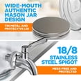 thumbnail image 3 of NutriChef 1-Gallon Glass Beverage Dispenser - Mason Jar Style Drink Container Jug w/ Stainless Steel Spigot & Plastic Ice Infuser, Wide Mouth Easy Filling, 100% Leak-proof Lid, For Party or Daily Use, 3 of 7