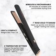thumbnail image 4 of YBQF Cordless Hair Straightener 1 Inch – On The Go Travel Styling Tool – 2 in 1 Cordless Flat Iron & Curler – Wireless Flat Iron - Ceramic Tourmaline Technology (Black Rose-Gold), 4 of 5