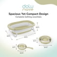 thumbnail image 3 of Dolu Nuve 3-Piece Foldable Baby Bath Set, Infant Tub with Bucket and Rinse Cup, Green, 3 of 5