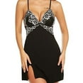 thumbnail image 5 of Sakmal V Neck Nightgowns Women Chemises Black Cute Sleeveless Womens Nightgowns L, 5 of 6