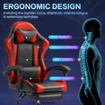 thumbnail image 4 of BUPPLEE Ergonomic Adjustable PVC Game Desk Chair, 360° Swivel & 90°-135° Recline, Height Adjustable Office Chair for Home, Red, Blue, Black, White, 4 of 11