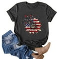 thumbnail image 3 of OAVQHLG3B 4th of July Outfits for Women American Flag T Shirt Summer Tops for Women Printed Casual Loose Round Neck Short Sleeve T-shirt Tops Blouse, 3 of 5