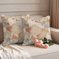 thumbnail image 2 of Vintage Envelope Outdoor Waterproof Pillow Covers, Abstract Art Travel Maps Decorative Square Throw Pillowcase Sofa Cushion Sham for Patio/Couch/Chair, 20"x20" 2 Pack, 2 of 8