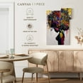 thumbnail image 5 of Elephant Stock Afro Color Splash Wall Art - Vertical Canvas Wall Art - Living Room Wall Decor - People Canvas - Beige And Yellow Decor - 34" x 51", 5 of 8