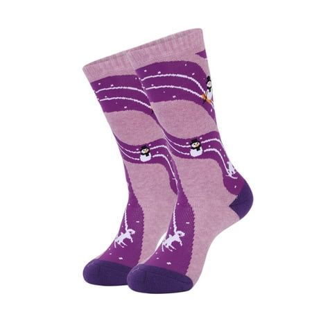 

UDIYO 1 Pair Christmas Snow Socks High Elastic Antifriction Anti-pilling Sweat-absorbing Non-Slip Cuff Cold-protection Non Slip Kids Winter Warm Thermal Snow Socks for Winter