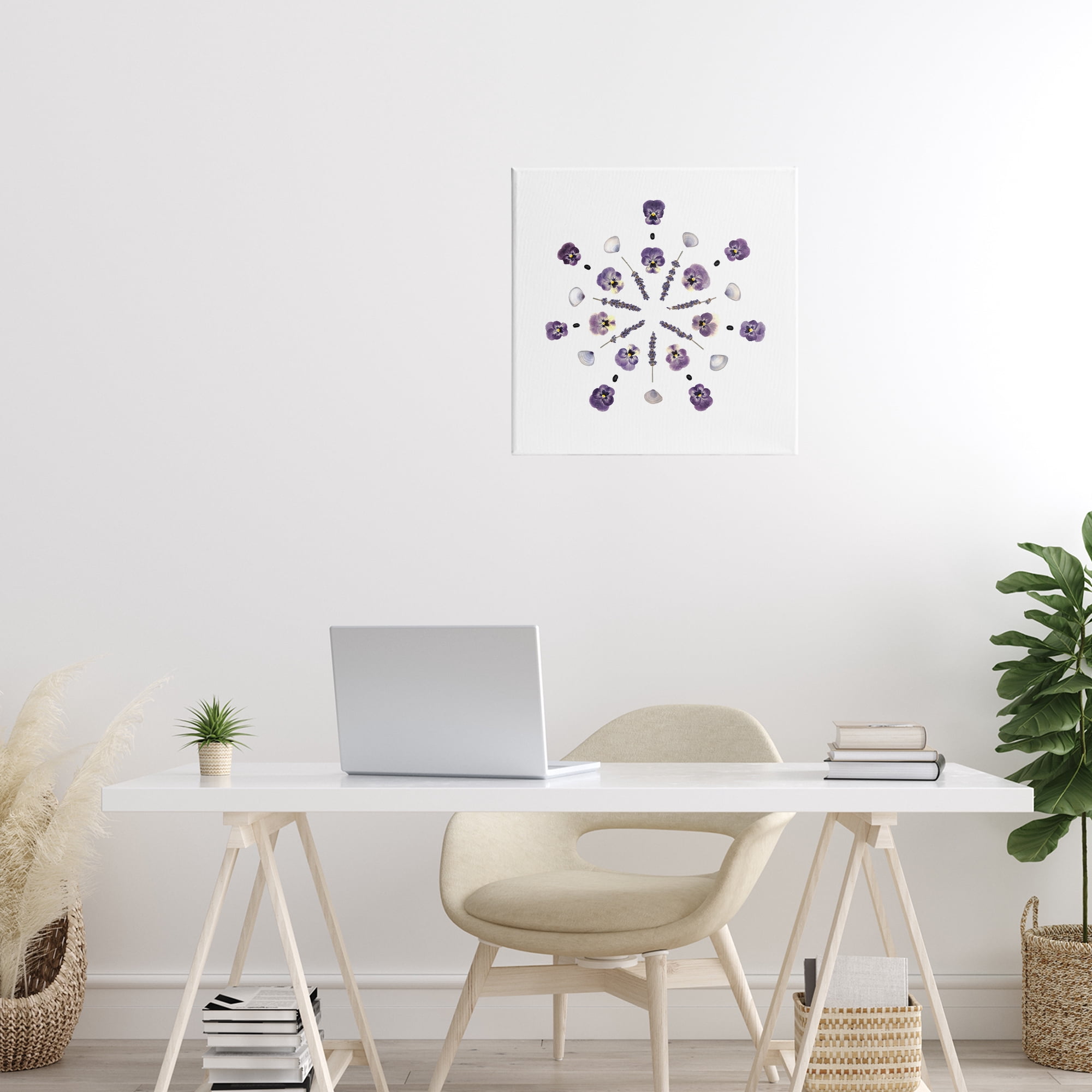 Stupell Industries Pansies & Lavender Symmetry Canvas Wall Art, design by Beth Adoette