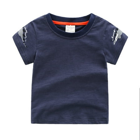 

2-7T Baby Boys Cotton Cartoon T-shirt Toddler Little Boys Basic Tee Tops