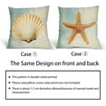 thumbnail image 6 of Summer Coastal Coral Throw Pillow Covers Set of 2 18x18 Inch Starfish Shell Decorative Outdoor Pillow Cases in Blue Beach Nautical Style for Couch Sofa Bedroom Home Perfect for a Seaside Vibes, 6 of 6