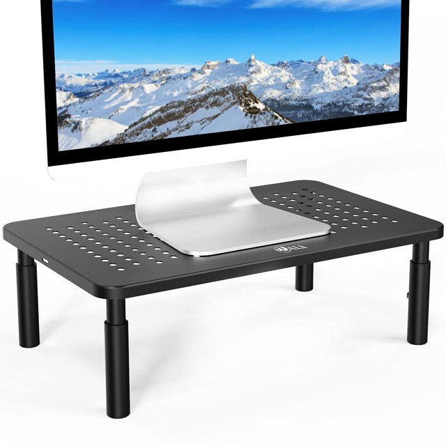 Soporte para monitor WALI STT003, elevador ajustable para computadora portátil, negro