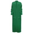 thumbnail image 3 of Green Women's Plus Size Coats, Acrylic Solid Color Coat, Women's Solid Color Long Sleeved Loose Knit Sweater Outerwear Long Cardigan, 4XL, 3 of 3