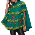 thumbnail image 1 of Poncho de árbol de Navidad para adultos, disfraz con lazo, decoración de bola, capa con capucha, accesorio de fiesta para fiesta de cosplay, 1 of 1