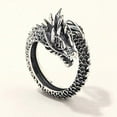 thumbnail image 3 of 3D Dragon Ouroboros Ring New Fashion Adjustable Sterling Silver Ring Men Women Jewelry, 3 of 4