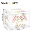 thumbnail image 3 of Foldable Fabric Storage Bin With Handle Collapsible Basket Box Storage With Lid Organizer Kawaii Pastel Bunny, 3 of 7