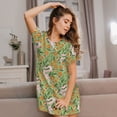 thumbnail image 3 of Disketp Snake And Floral para Camisón Corto de Manga Corta para Mujeres, Camisón Cómodo con Escote Redondo, Bonito y Confortable, 3 of 6