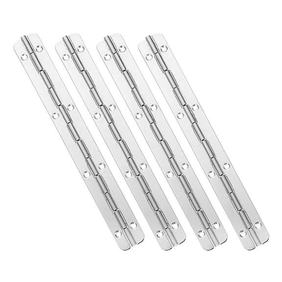 Masteelf 4pcs Stainless Steel Long Piano Hinges Heavy Duty Hinges With Pre-Drilled Holes Wooden Boxes Cabinets Hinges For Boats Cabinets Storage Boxes