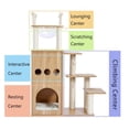 thumbnail image 3 of SALE CLEARANCE Modern Wooden Cat Tree Multi-Level Cat Tower With Fully Sisal Covering Scratching Posts, Deluxe Condos And Large Space Capsule Nest, 3 of 9