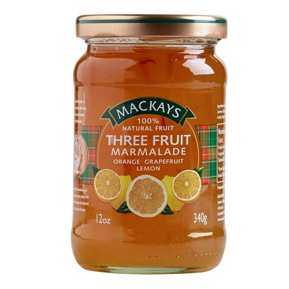 Mackays Three Fruit Marmalade 12 oz Pack of 4