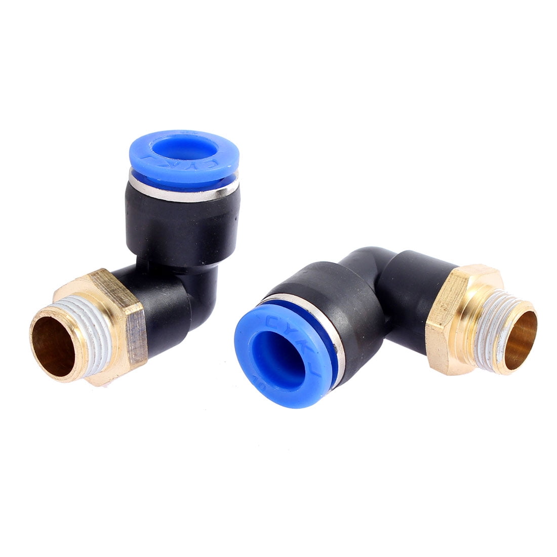 2 Pcs 1/4BSP Male to 10mm Tube Elbow Connectors Quick Connect Fittings