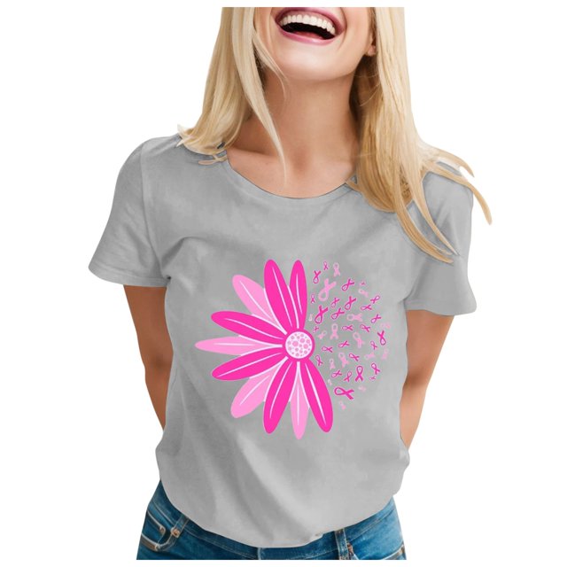 TSADFHJI Chandail pour Femmes à Capuchon Tendance T-Shirt Imprimé à Manches Courtes Col Rond Haut Blouse S Gris