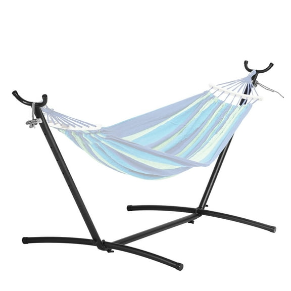 KFFKFF KFFKFF Compact Hammock Stand, Supports Up to 450lbs, Dual-Person Steel Frame with Adjustable Hooks, Compatible with 9.5-12.6 ft Hammocks, Includes Carrying Bag for Outdoor, Indoor