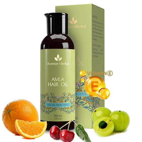 Avimee Herbal Keshpallav Amla Hair Oil | For Long & Strong Hair | With Vitamin E and Amla Seed Oil | Mineral Oil Free | 100 ml
