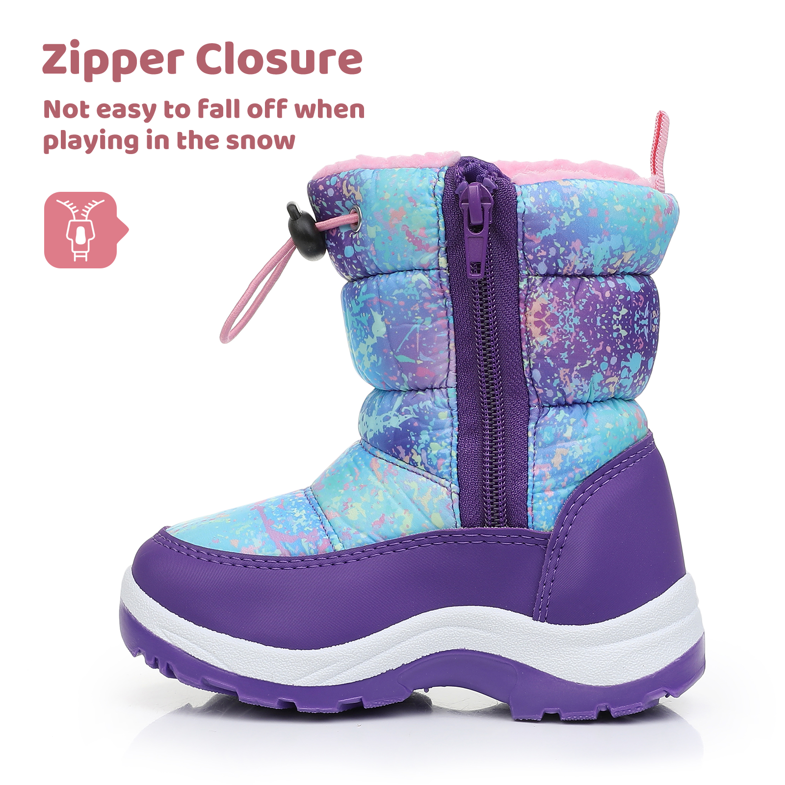 Apakowa Kids' Snow Boots with Side Zipper photo 3