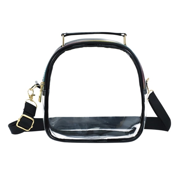 Clear Crossbody Bag,See Through Crossbody Bag Plastic Transparent Crossbody Bag Stadium Approved Clear Purse Bag for Concerts Sports Events Festivals