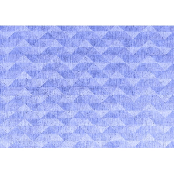 Ahgly Company Indoor Rectangle Abstract Blue Modern Area Rugs, 2' x 5'