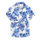 thumbnail image 1 of Camisas Hawaianas de Manga Corta de Algodón de Moda Casual Floral Estampado de la Camisa de Solapa, Poliéster, 1 of 5