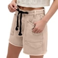 thumbnail image 3 of BLVB Women Baggy Bermuda Denim Shorts Drawstring Wide Leg Long Jeans Shorts Vintage Streetwear with Pockets, 3 of 5