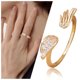 thumbnail image 4 of Cute Angel Zircon Anillo con Abertura Ajustable, Micro incrustaciones de Piedra Preciosa Anillo de Ala Cobre Retro a la Moda CitasMujeres, 4 of 7